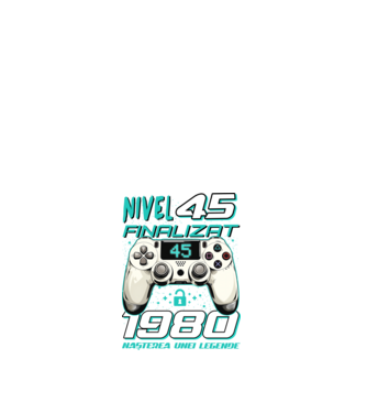 Nivel finalizat 45 1980 model alb pe tricou