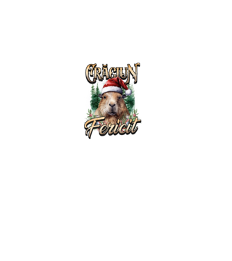 Capybara christmas model negru pe tricou