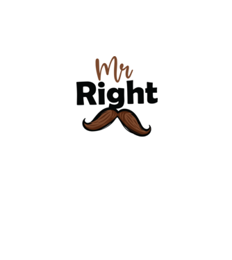 Mr right model alb pe tricou