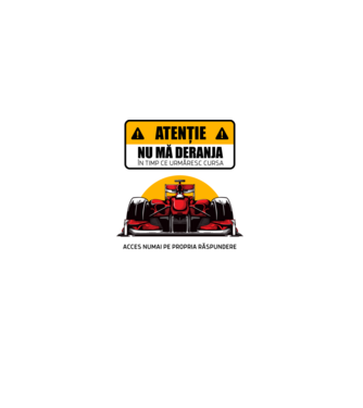 Atenție model alb pe tricou