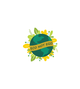 ECO NOT EGO model negru pe tricou