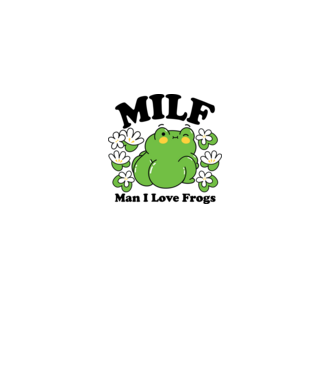 MILF man i love frogs model alb pe tricou