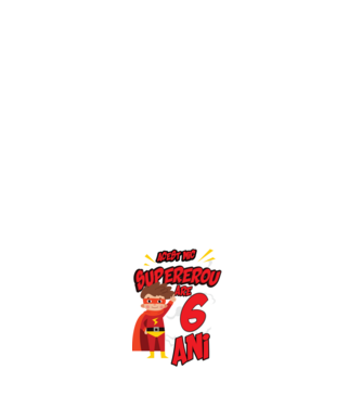 Acest mic supererou are 6 ani model albastru închis pe tricou
