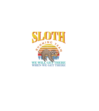 sloth running team retro model negru pe tricou