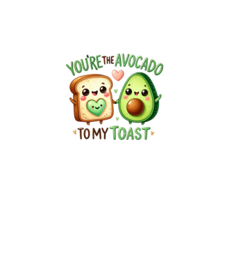 Avocado to my Toast model alb pe tricou