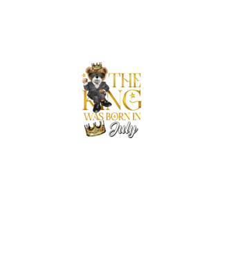 The king was born int JULY model negru pe tricou