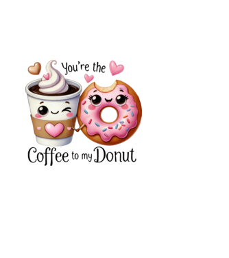 Coffee to my Donut model albastru deschis pe tricou