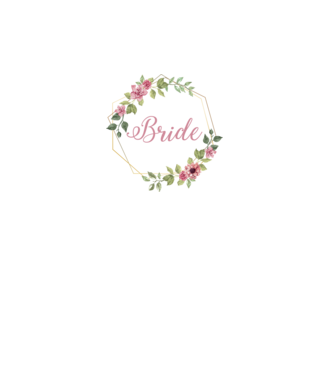 BRIDE pink floral model alb pe tricou