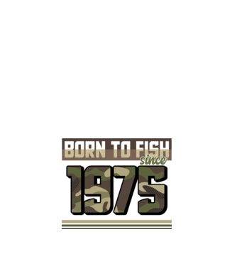 Born to fish since 1975 model alb pe tricou