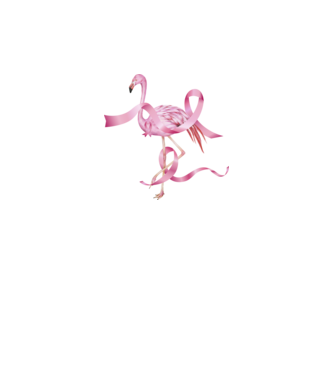 Împotriva Cancerului de sân flamingo model negru pe tricou