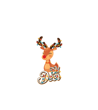 Oh deer model negru pe tricou