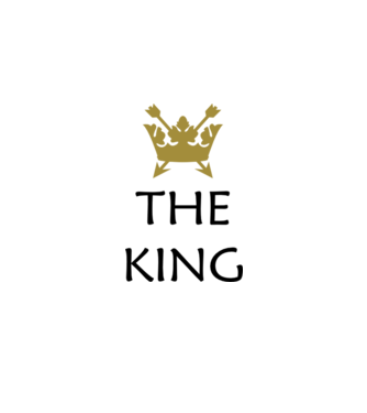 The King model alb pe tricou
