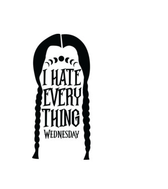  I hate everything model albastru deschis pe tricou