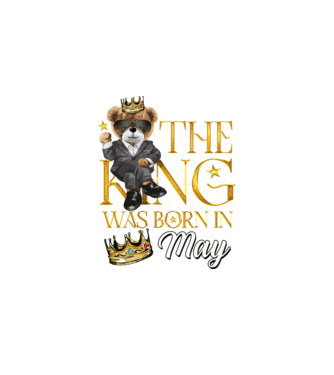 The king was born int MAY model negru pe tricou