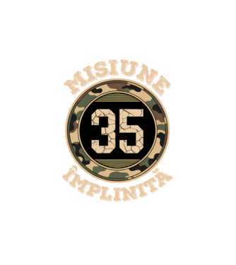 Misiune împlinită 35 model alb pe tricou