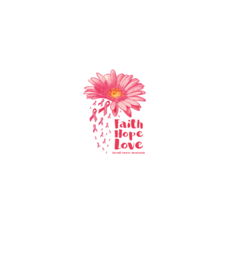 Gerbera faith hope love model alb pe tricou