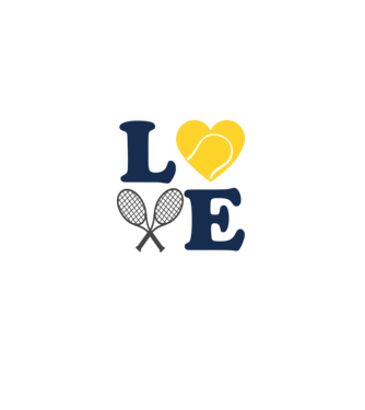 LOVE Tennis model alb pe tricou