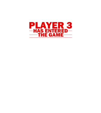 Player 3 entered the game model alb pe tricou