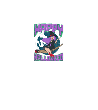 Happy Halloweed model negru pe tricou