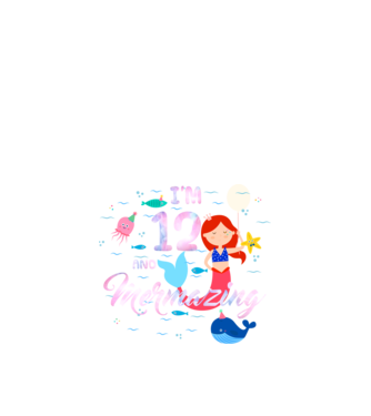 Mermazing Birthday 12 model negru pe tricou