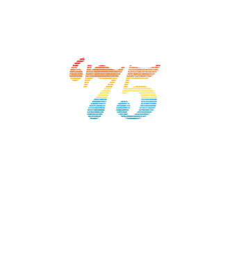Retro Birthday 1975 model negru pe tricou