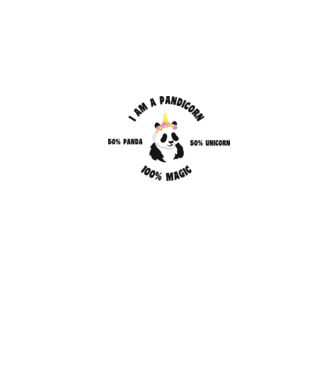 Pandicorn model alb pe tricou