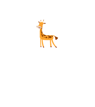 Girafă drăguță model alb pe tricou