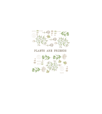 Plants are friends model alb pe tricou