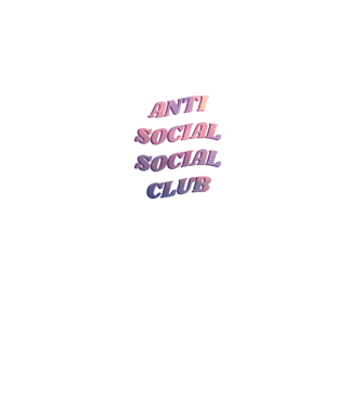 Anti social social club pink model negru pe tricou
