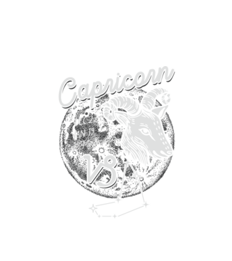 Zodiac femeie CAPRICORN retro model alb pe tricou