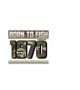 Born to fish since 1970 model alb pe tricou