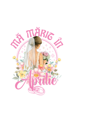 mă mărit - în aprilie model alb pe tricou