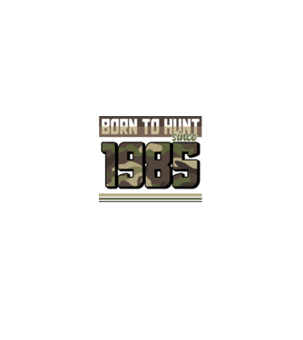 Born to hunt since 1985 model albastru jeanși pe tricou