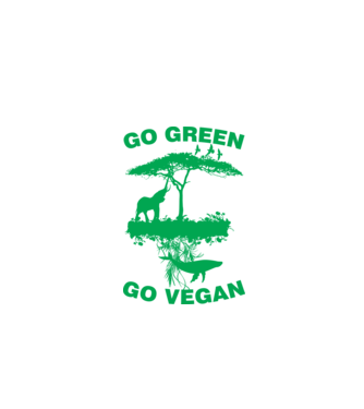 go green go vegan model negru pe tricou