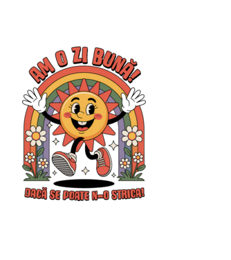 Am o zi bună! model albastru deschis pe tricou