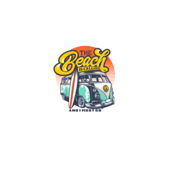 The Beach is Calling model alb pe tricou