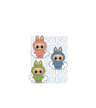 LABUBU model negru pe tricou