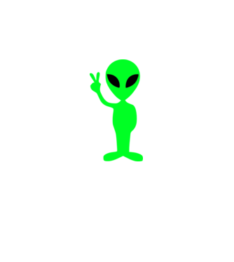 UFO Alien model alb pe tricou