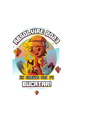  absolvire 2023 bucătar model alb pe tricou