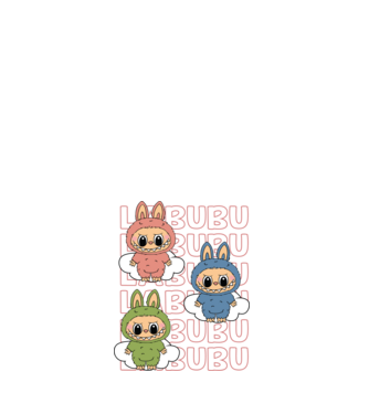 LABUBU model alb pe tricou
