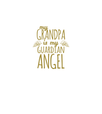 My grandpa is my guardian angel model negru pe tricou