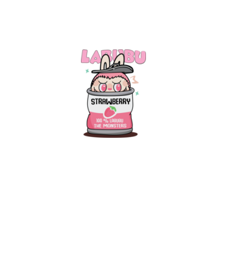 Strawberry Labubu model galben neon pe tricou