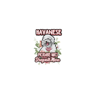 havanese : picioare mici dragoste mare model alb pe tricou