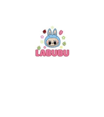 Labubu model negru pe tricou