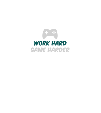 Work hard, game harder model negru pe tricou
