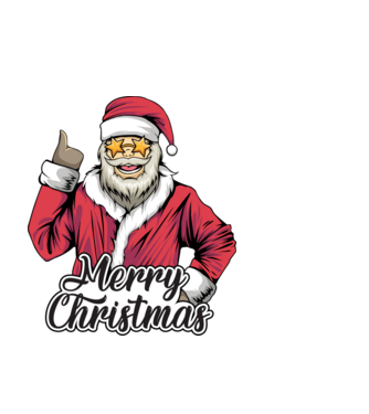 Merry christmas Santa model alb pe tricou