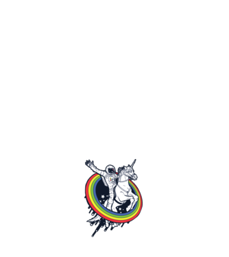 Unicorn Spaceman model albastru închis pe tricou