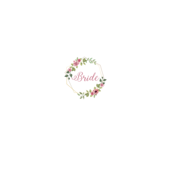 BRIDE pink floral model alb pe tricou