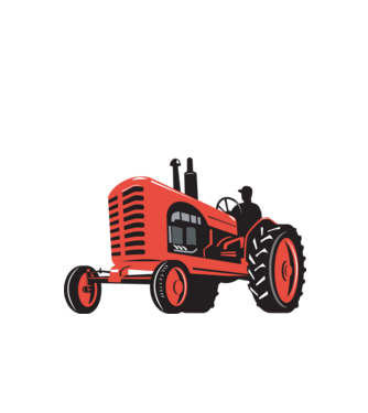 TRACTOR model alb pe tricou