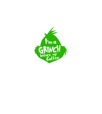 Grinch before coffee model negru pe tricou